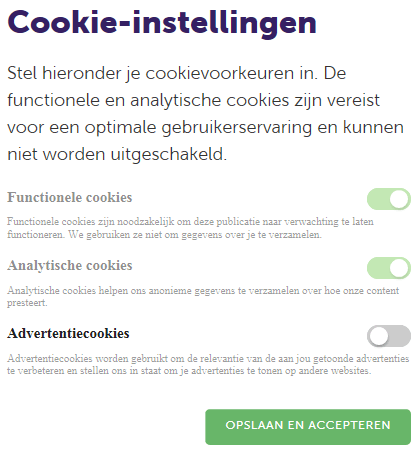 De marketing cookies van AFM