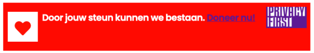 site van Privacy First, donatiepagina